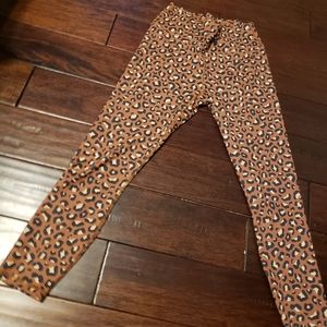 Women Orange Black & Tan Leopard Fabletics Leggings